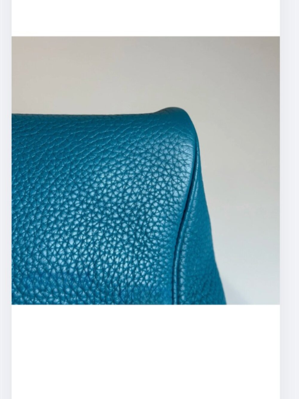 Pre Owned Hermes Taurillion Clemence Top Handle Bag Victoria 35 Tanzanite Blue - Picture 6 of 7
